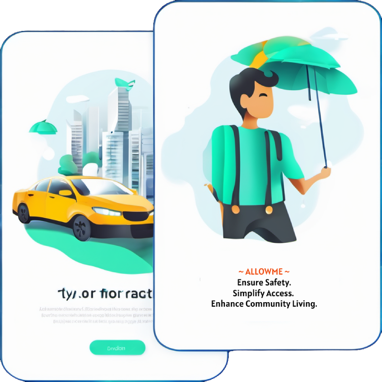 Illustration of the AllowMe app for communities